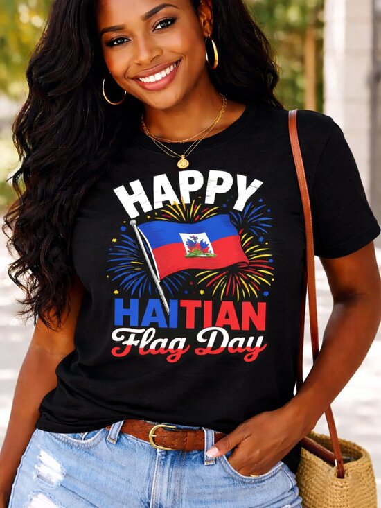 Tops - Happy Haitian Flag Day Fireworks Tee